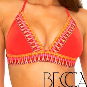 NWT BECCA BY REBECCA VIRTUE Fiesta Halter Top- FIRE